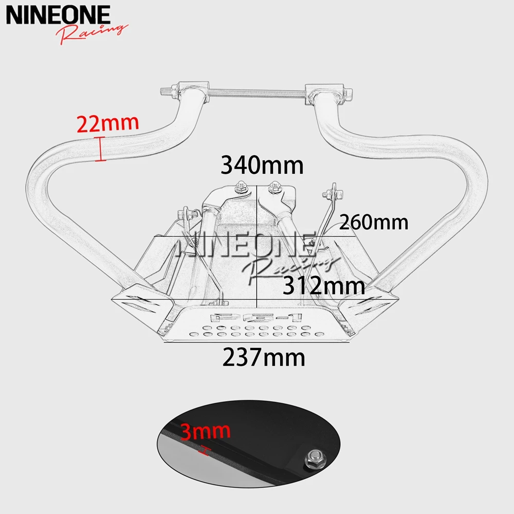 Per YAMAHA PG 1 PG1 PG ONE 2023 2024 2025 Motore Guard Paraurti Underguard Copertura Crash Bar Piastra Paramotore Pancia Crash Bar Grill
