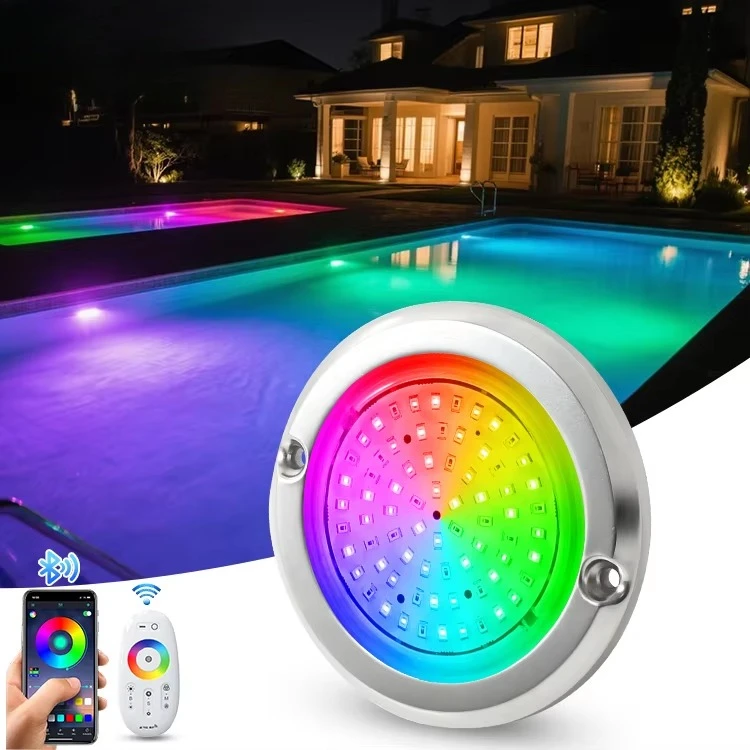 Slim 10mm IP68 Light Emitting Diode Pool Light Epoxy Filled Pool  RGB DC 12v Submersible Lighting Underwater