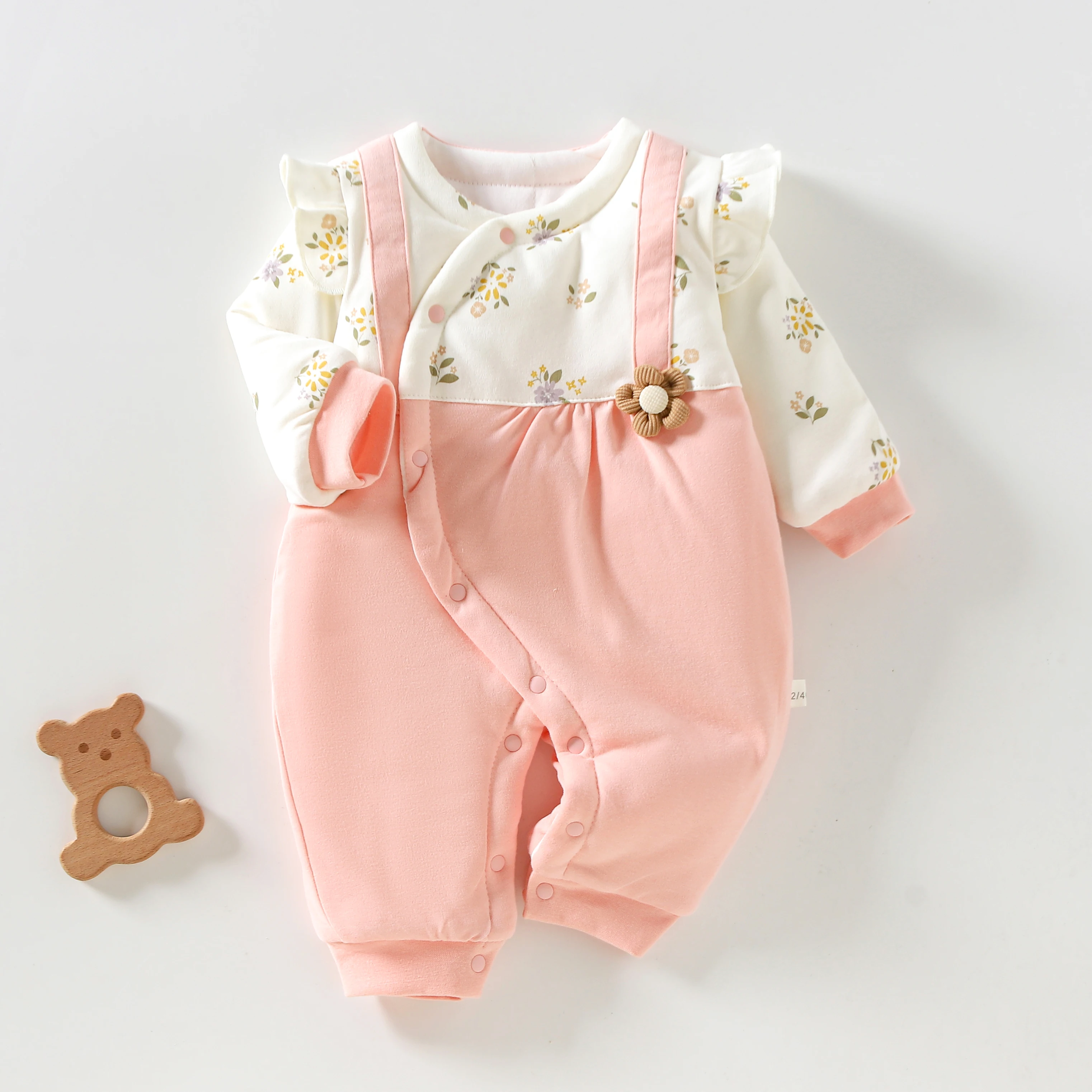 Newborn Baby Butterfly Clothing Pure Cotton Monk-Style Outfit Autumn and Winter Style Seamless Newborn Baby Jumpsuit