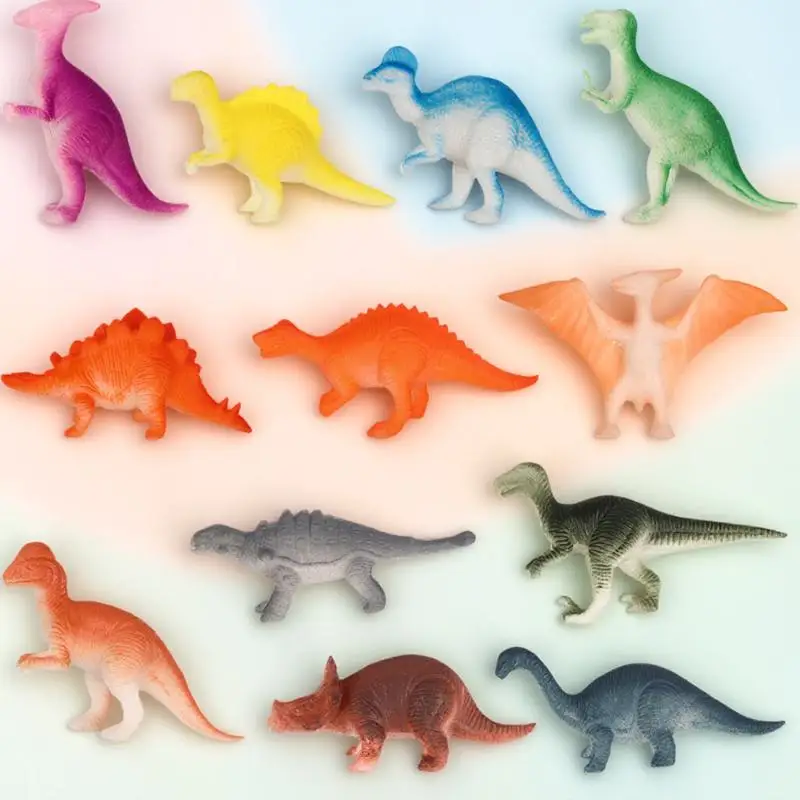 12 pcs Realistic Dinosaur Set Kids Educational Animal Figures Party Favors Gifts Decoration Handicraft