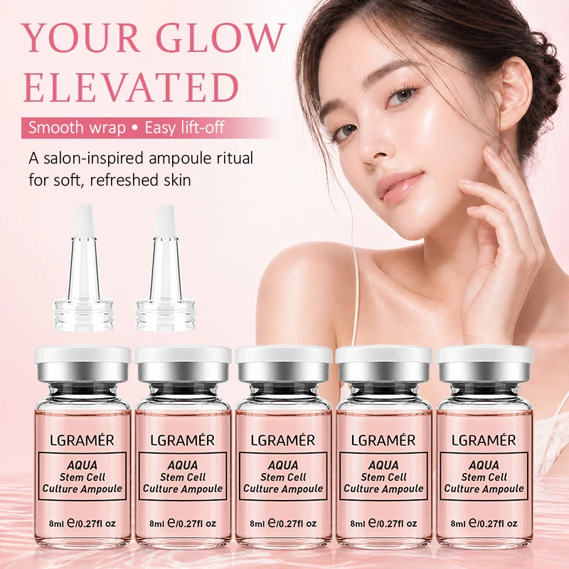 AQUA Stem Cell Culture Ampoule Facial Serum Peptides & Niacinamide Brightning Firming Face Serum for Dry,Dull,Tired-looking Skin