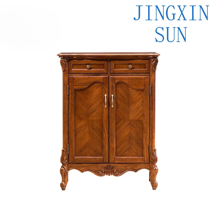 American entrance table black walnut all solid wood semi-round table against the wall foyer retro entrance