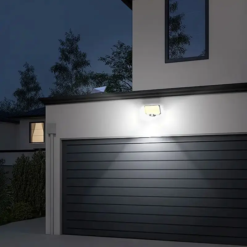 234 LED Iluminação externa solar com sensor de movimento em 3 modos Cabo de 196,85 polegadas adequado para iluminação pública de pátio de varanda