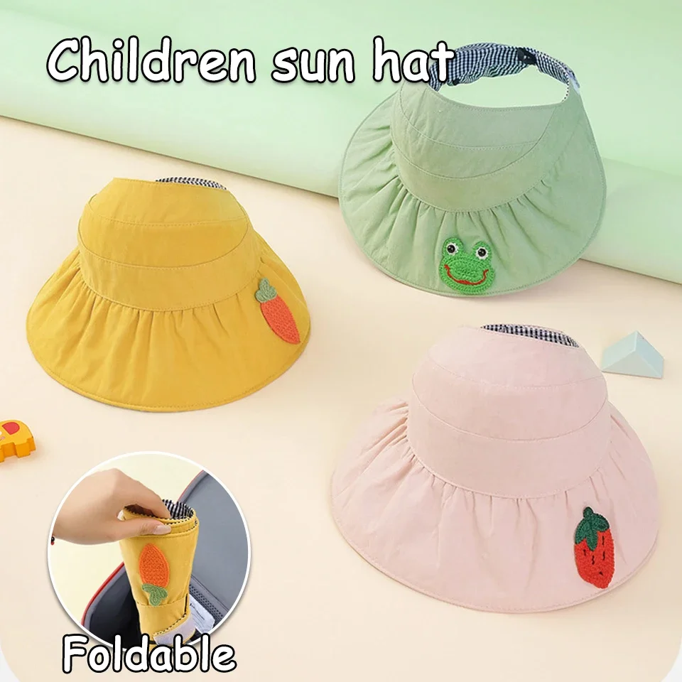 

아기모자 2024 Summer Baby Hat Baby Sun Hat UV Protection Strap Wide Brim Cute Beach Hats Baby Caps For Children Girls Outdoor Baby