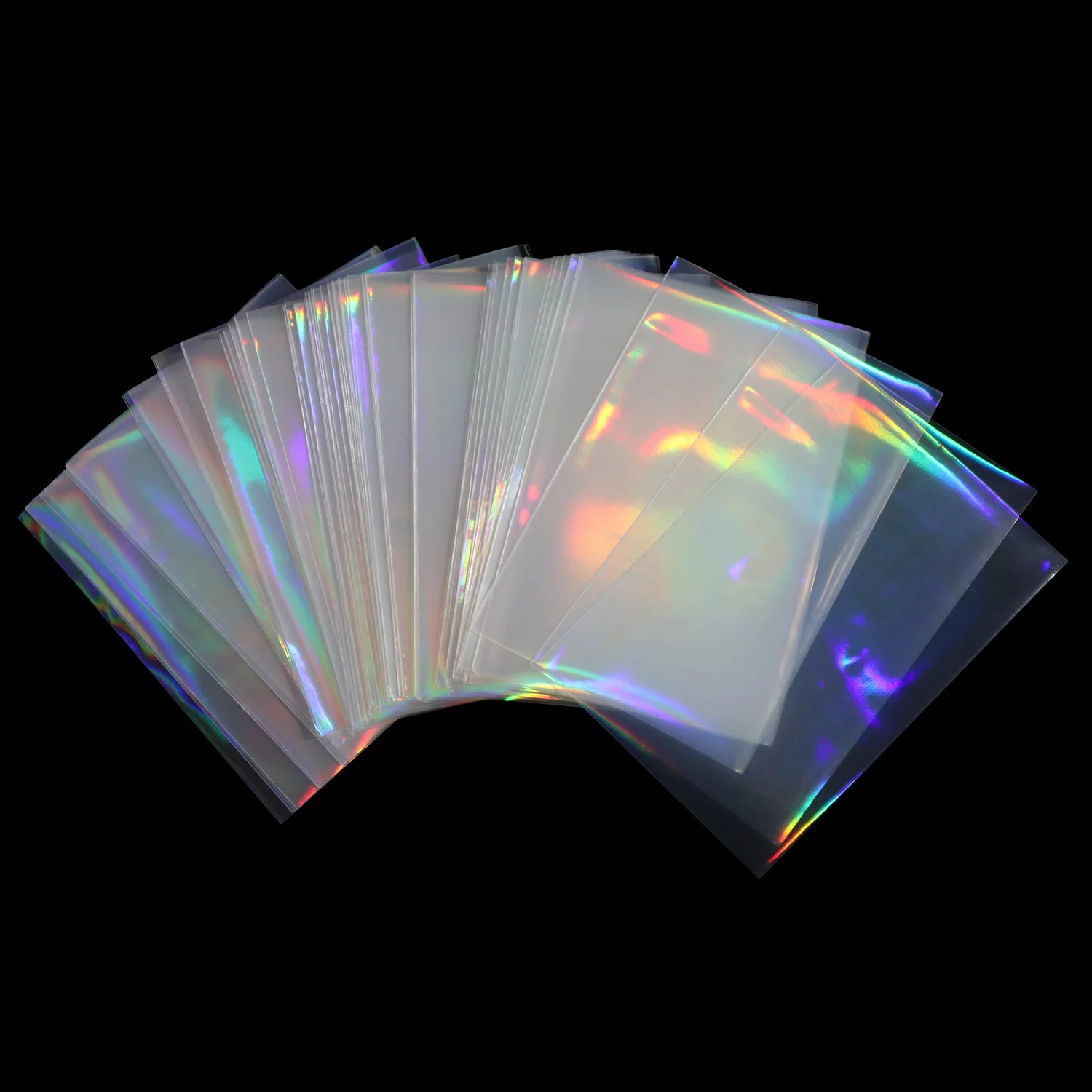 

100Pcs Tarot Foil YGO Rainbow on Both Sides Laser Card Sleeves Korea Idol Photo Holographic Protector Trading Card Shield Cover