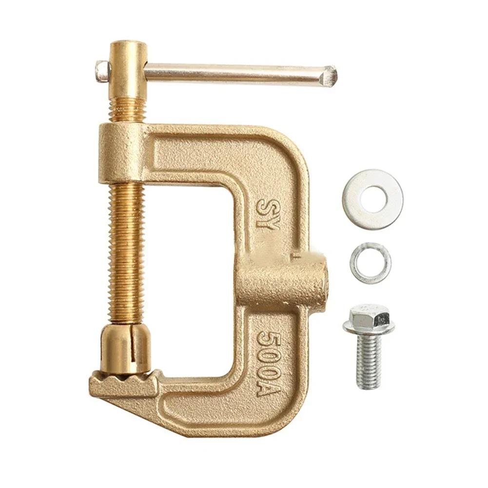 

New Practical Ground Clamp Earth Clamp 1* 125*80*20mm 500A High Power Argon Arc Brass G-shaped Golden Welding Accessories