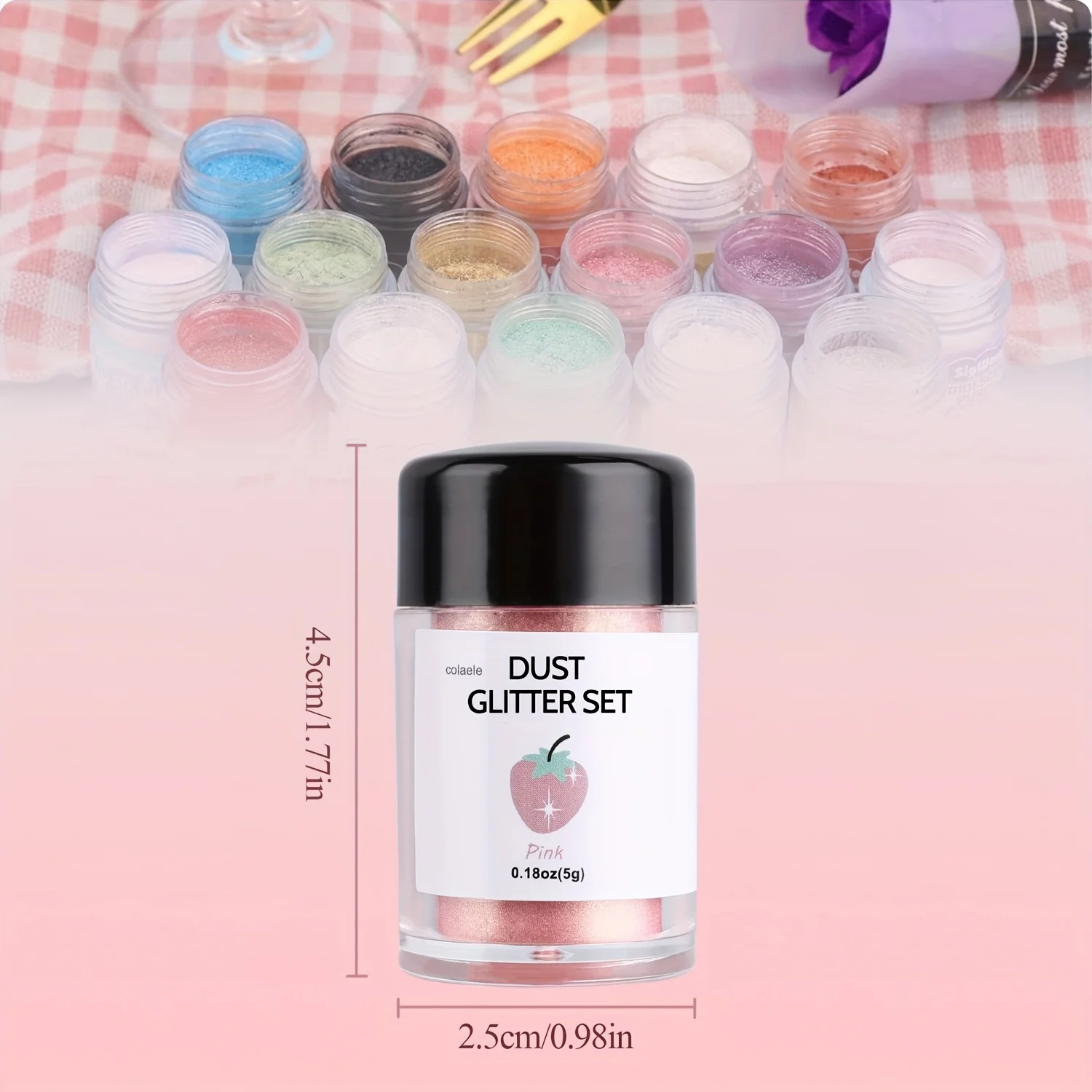 Mehrfarbiger Staubglitter, DIY-Bastelpailletten, Dekorativer Glitzerpuder für Backwaren, Geburtstagsgeschenk, Dekorativer Glitzer – Detail 1