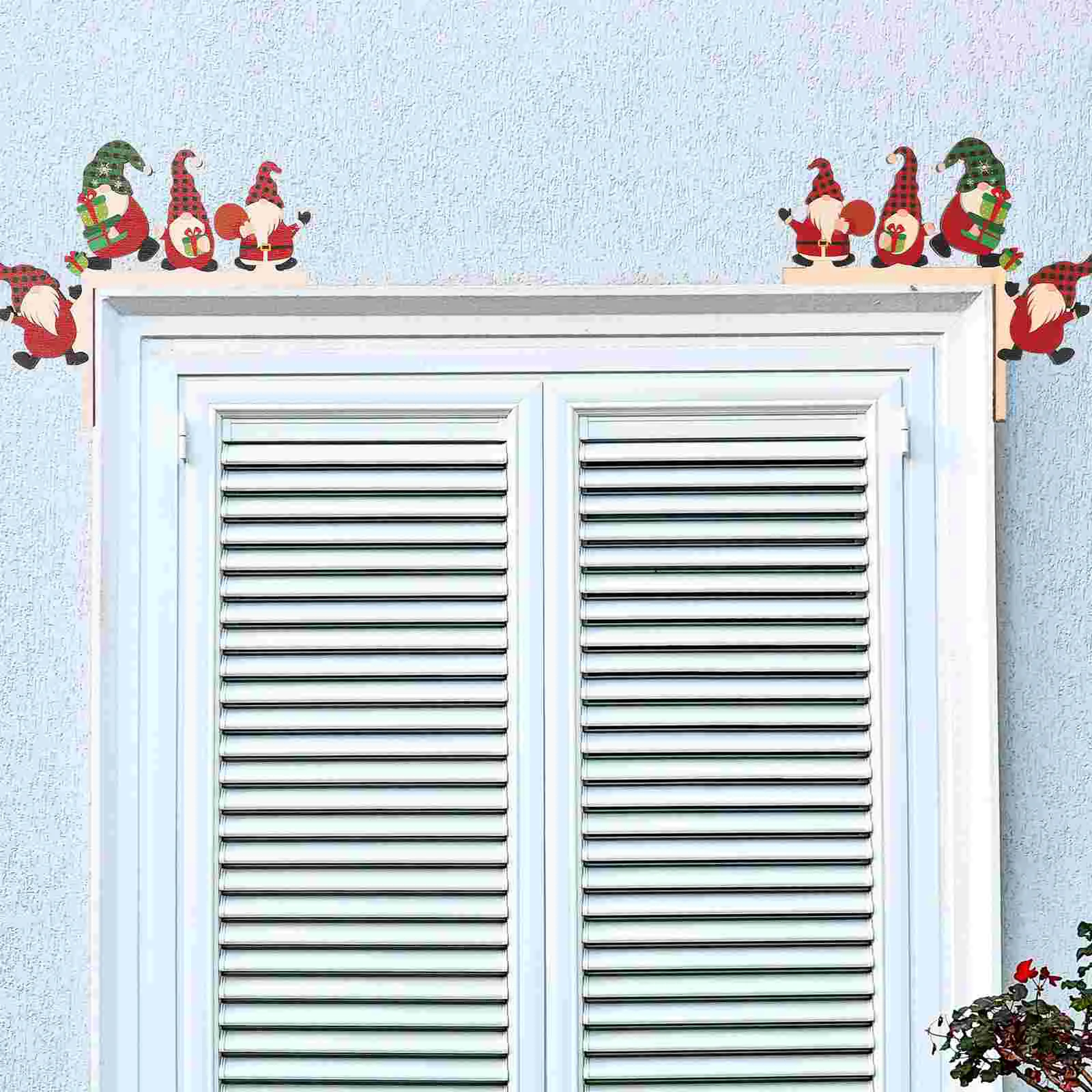 2 Pcs Christmas Stickers Decorations Halloween Outdoor Xmas Frame Pendant Holiday Window Ornament Elder