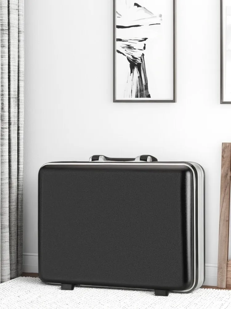 Aluminum Frame Hard Shell Business Laptop Briefcase - Anti-Theft Password Lock Portable Computer Bag for Travel