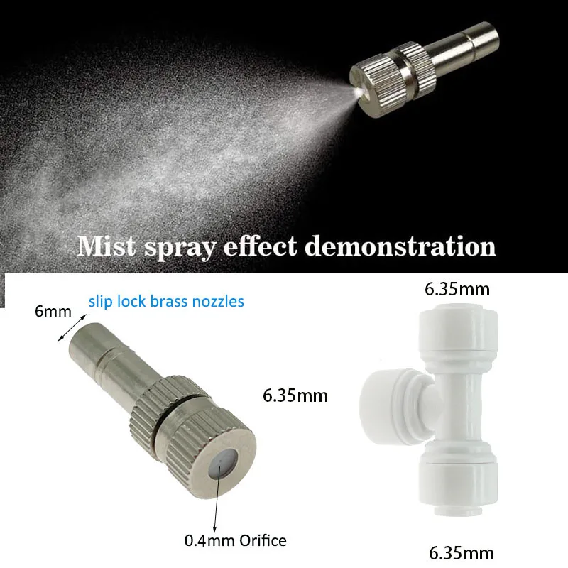 White Mister Kit Garden Outdoor Misting System Plants Sprinkler Water Sprayer Atomizer Nebulizer Terrace Irrigation