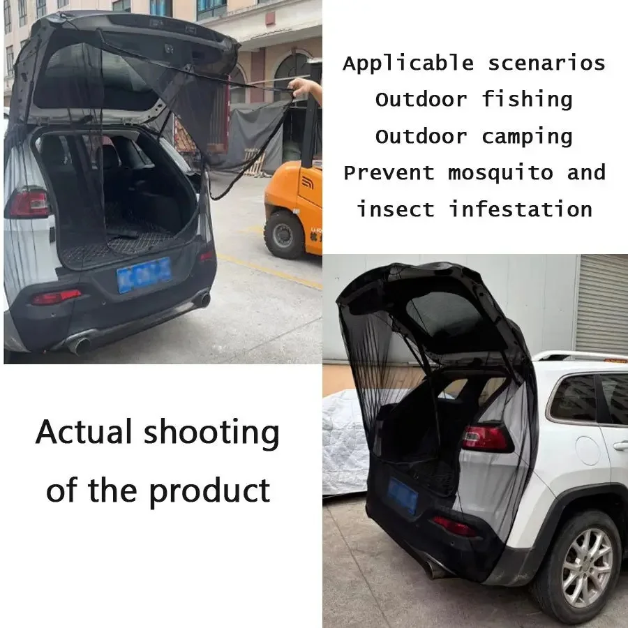 Car Tailgate Screen Window Outdoor Camping Ventilated Trunk Mesh Cover Anti-Mosquito Insect-Proof for Self-Driving Travel