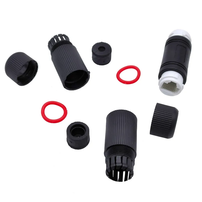 10Pcs RJ45 Docking Connector Ethernet Network Straight-through Waterproof IP67 Header Outdoor Broadband Network Cable Extender