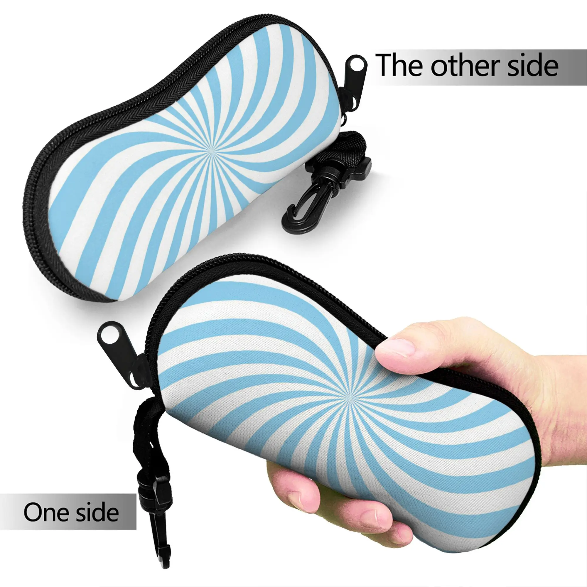Abstract Swirl Disorder Glasses Case  Zip Sunglasses Case Vintage Outdoor Eyeglass Cases Cover Men Women Eyewear Accessory