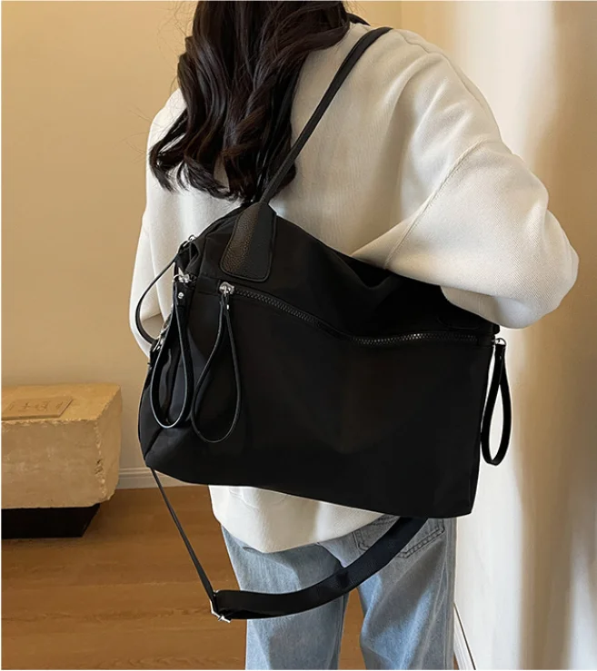 

Vintage Nylon Women Shoulder Bag Large Capacity Waterproof Shoulder bags Daily Commuting Handbag Travel Totes Bags Female Purses