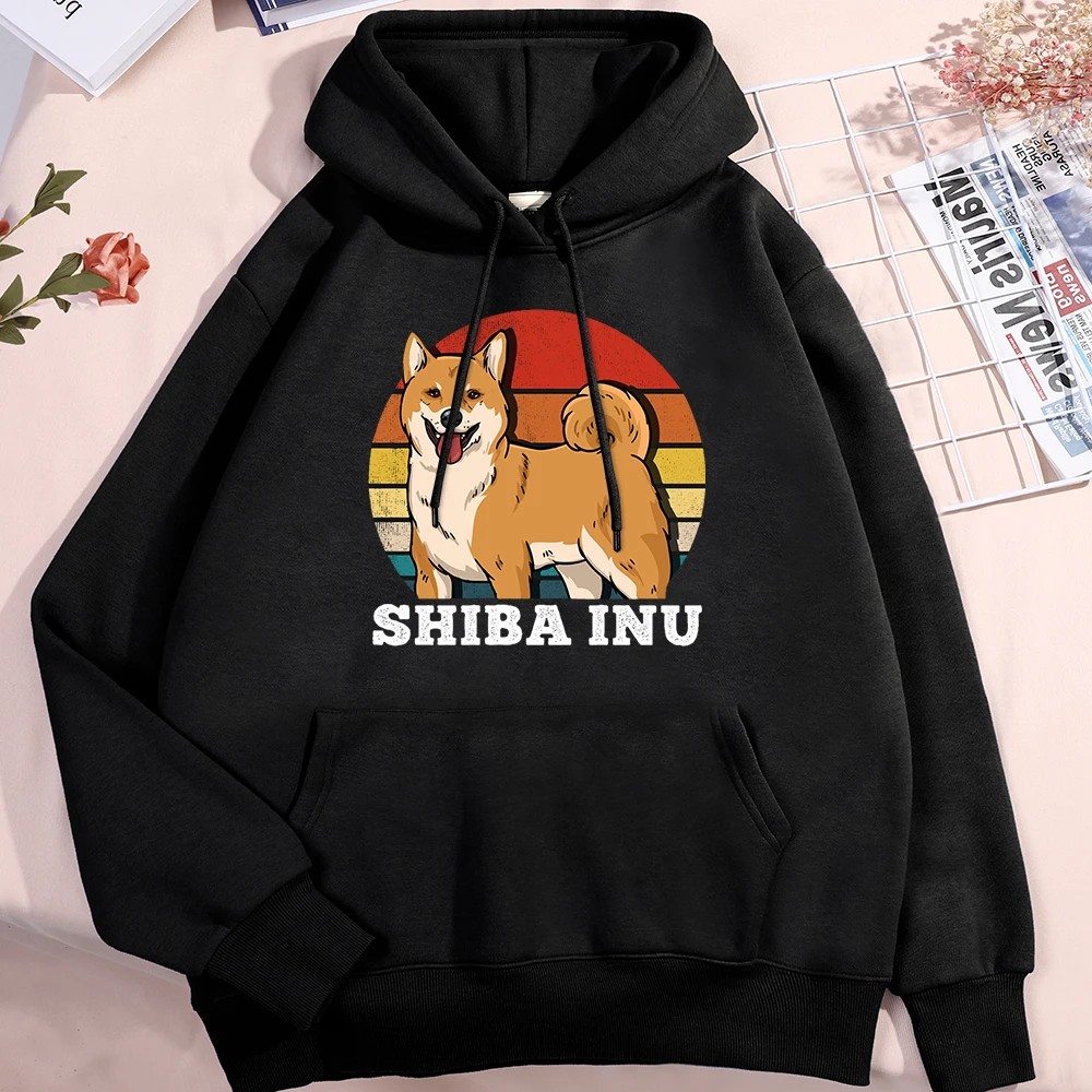 Japanese Harajuku Shiba Inu Men Women Hoody Fashion Warm Pullovers Creativity O-Neck Sweatshirt Fleece Loose Sweatshirt Mens