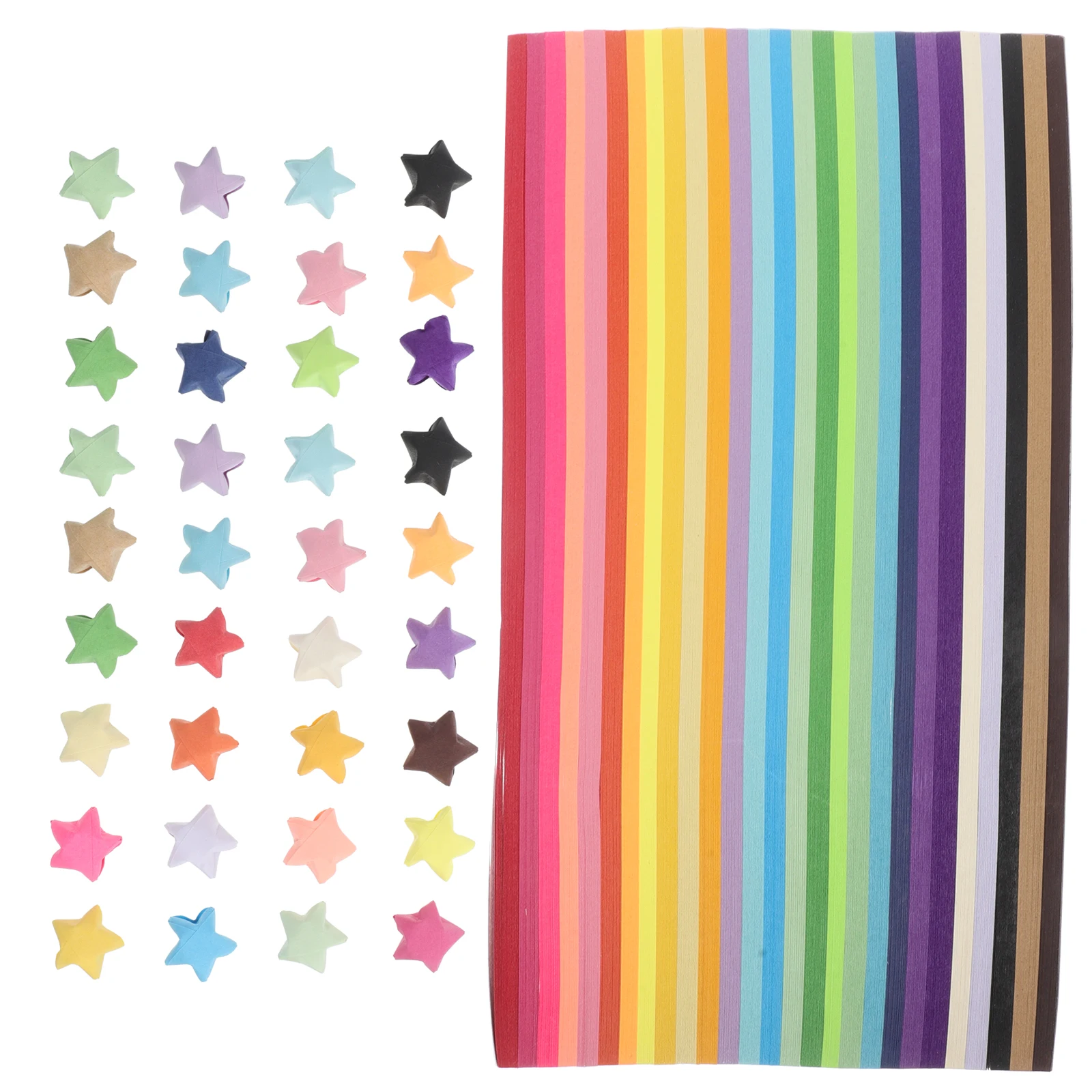 

2700pcs Origami Lucky Star Colorful Strips Double Sided Craft Paper Diy Supplies Decorative Family Fun Creative Activity