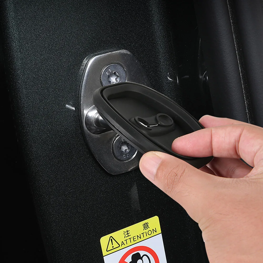 4 Pcs Door Lock Buckle Silicone Protective Cover Interior Modification Accessories Shock Absorber Buffer Pad For Denza N9 2025