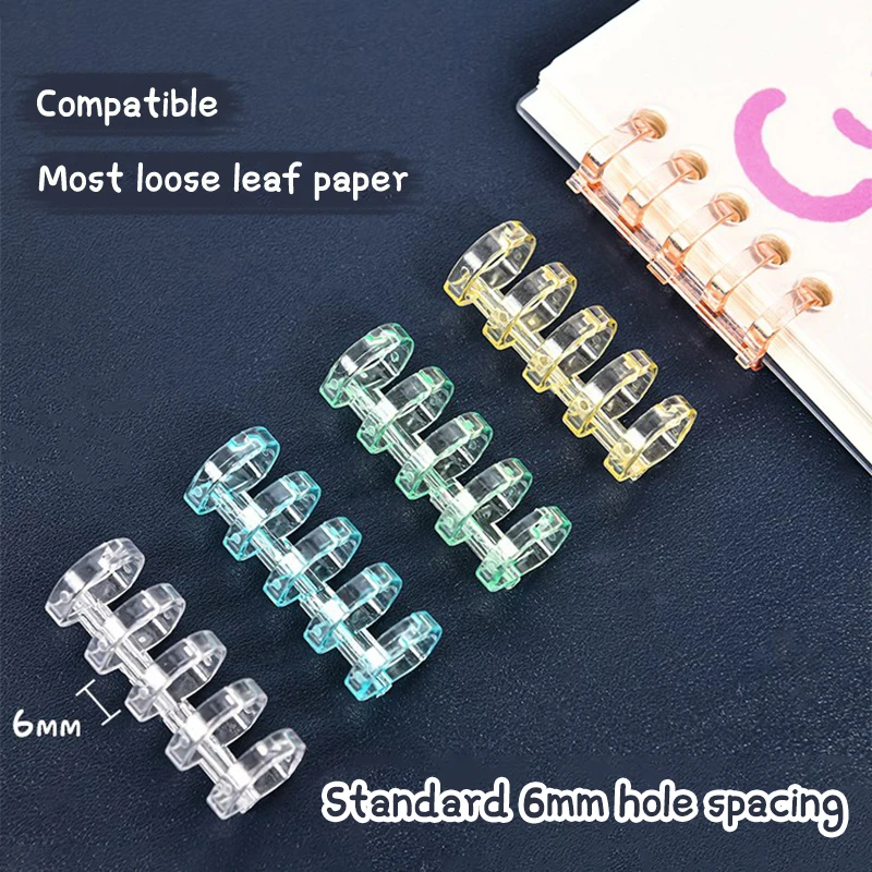 10 pz 5 fori raccoglitore a fogli mobili anello Notebook molla spirale raccoglitore ad anelli striscia fibbia Clip rilegatura Clip materiale scolastico cancelleria