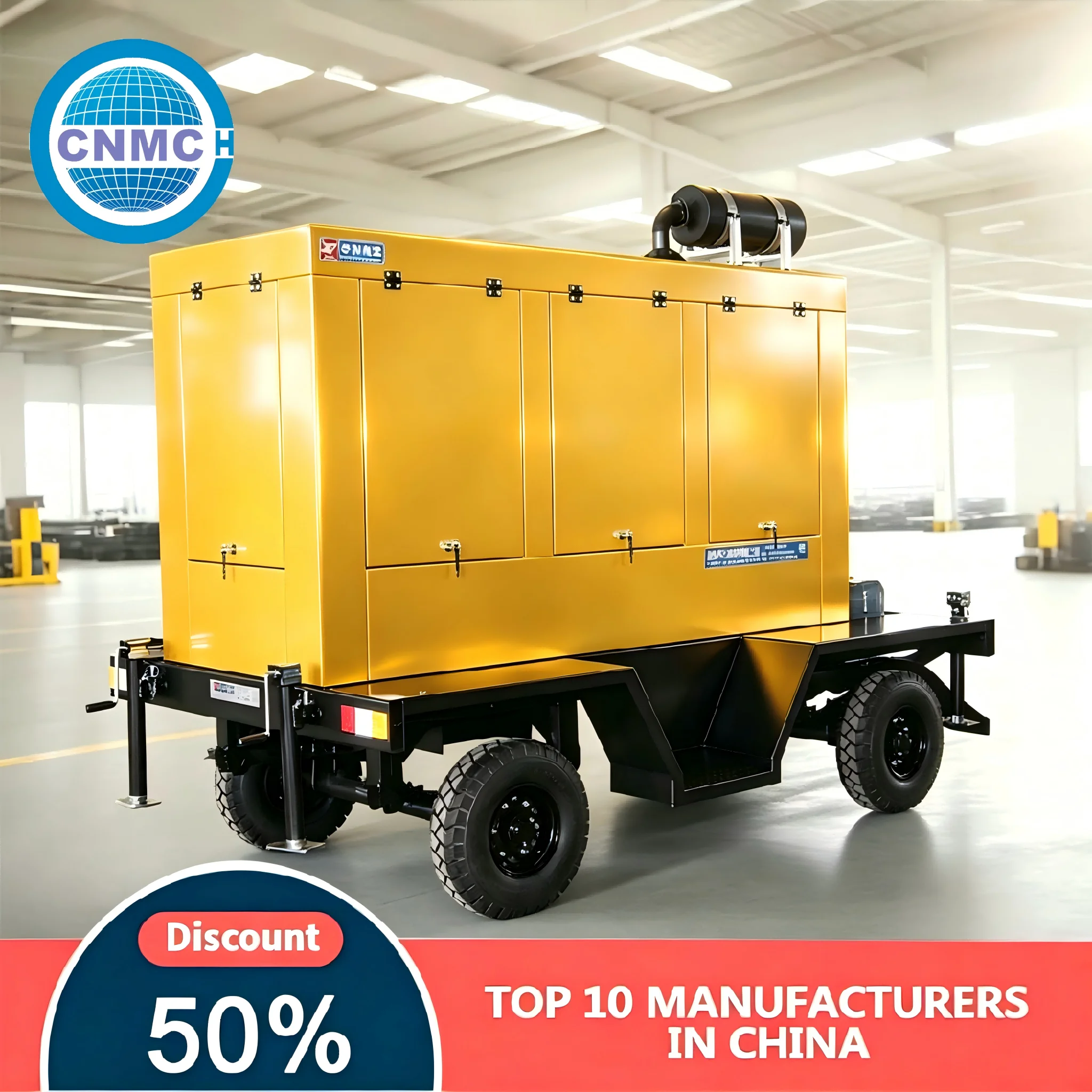 

CNMC Trailer-Mounted Diesel Generator 110V 220V 380V Noiseless Customizable Emergency Power Supply Factory Commercial Use