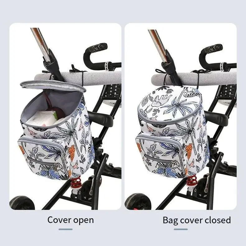 Kinderwagen Hangende Tas Baby Kinderwagen Opknoping Tassen Multifunctionele Haak Bedrukte Opbergtas Kinderwagen Magische Opbergmand