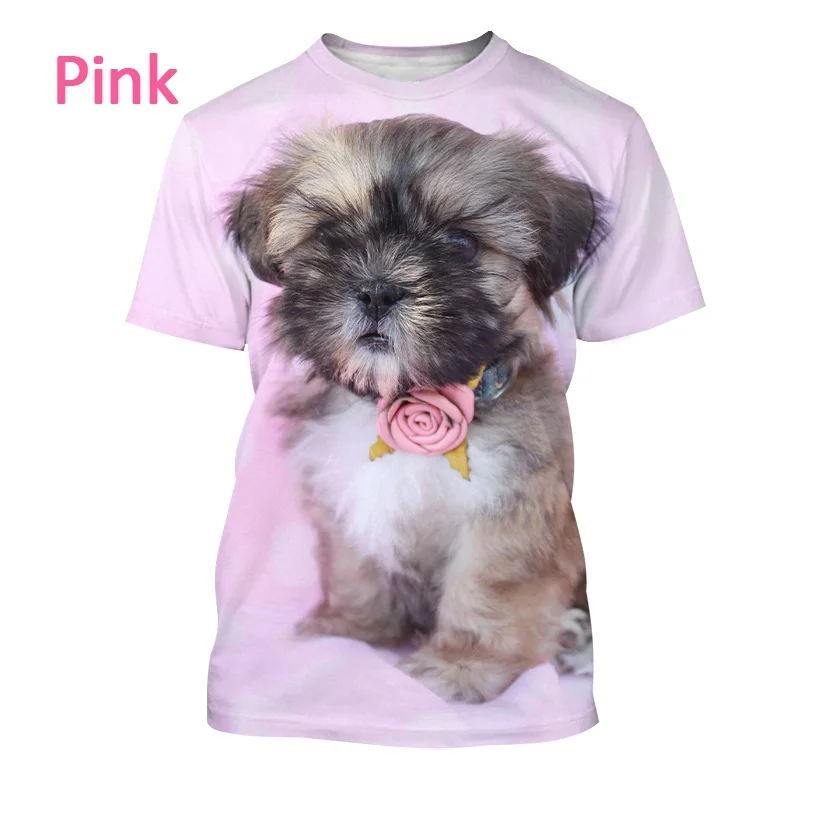 New Fashion ShihTzu 3D Printed T-shirt Animal Dog T-shirt Men and Women Summer Casual Short Sleeved Shirt Top