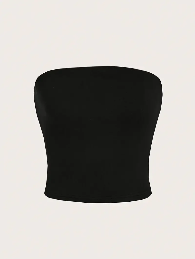 Top feminino sem alças bustier basico，Topo tubo Y2K，Sem alças，Roupa básica, Verão，Sutiã básico sem alça sexy tomara que caia