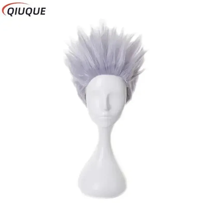 Jujutsu Kaisen Gojo Satoru Cosplay Costume for Men and Children, Eye Patch, Wigs, Eyewear, Halloween Party Uniforms, Black/Blue,