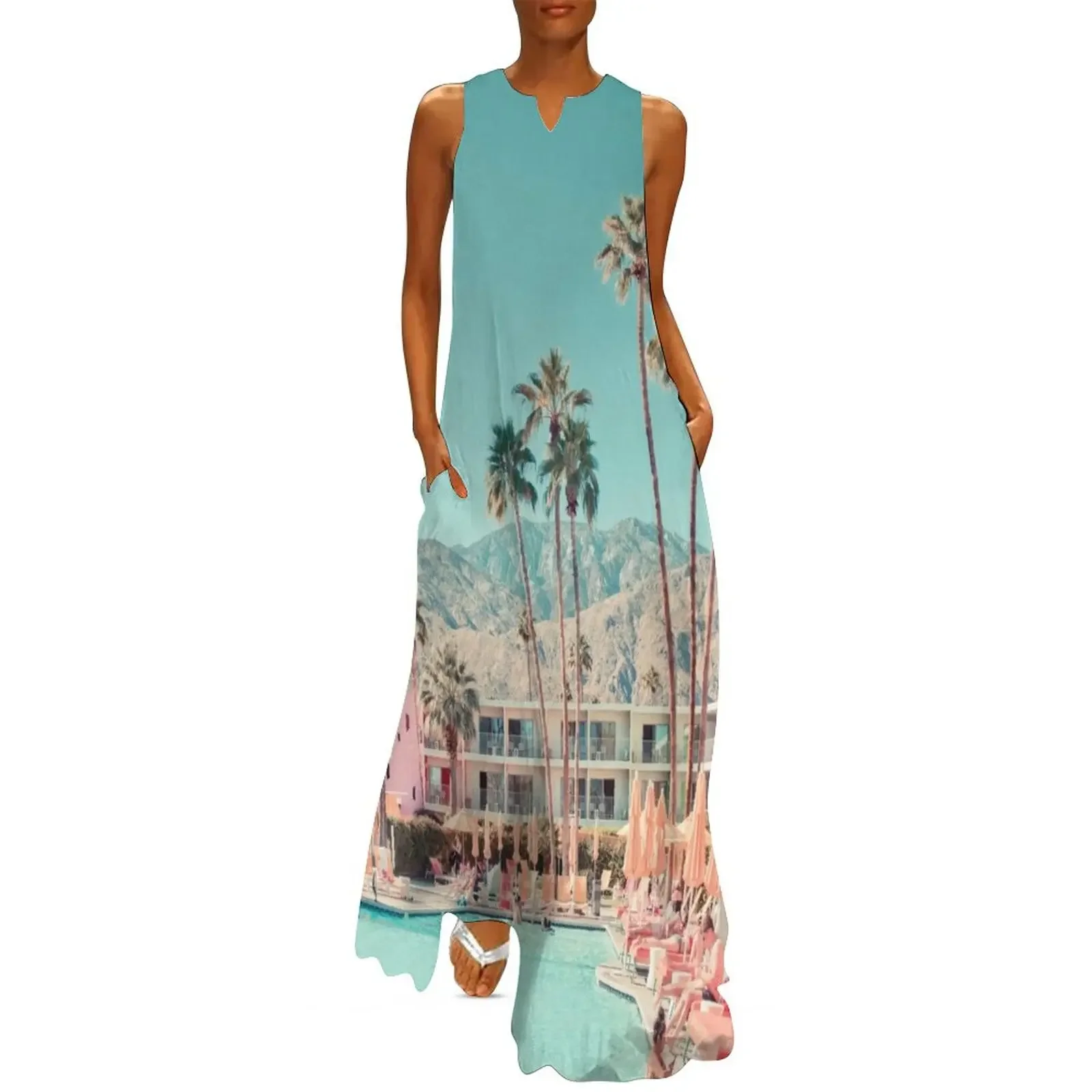 

Palm Springs Hotel Saguaro Long Dress Women's summer long dress women dresses Dance dresses women formal occasion dresses Dress