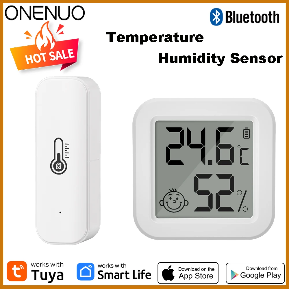 

Tuya Bluetooth Датчик температуры и влажности Гигрометр Термометр с/без ЖК-дисплея Поддержка в помещении Alexa Google Assistant