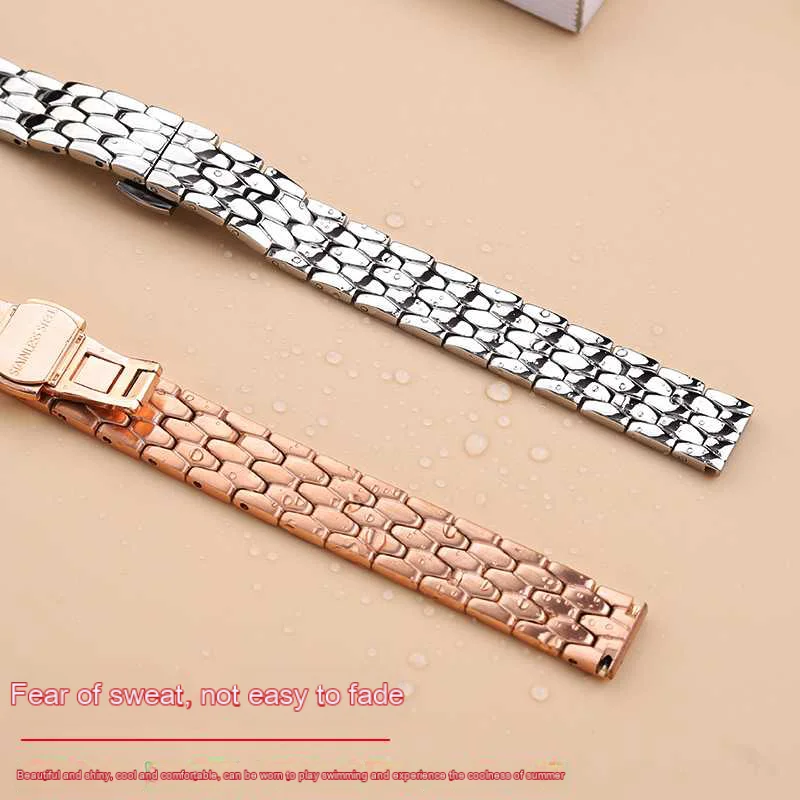 سلسلة ساعة فولاذية دقيقة للنساء ، ساعة خضراء صغيرة ، تتكيف مع Fiyta ، DL21006 DL21007 DL21013 سلسلة Qingcheng ، حجم صغير ، 12