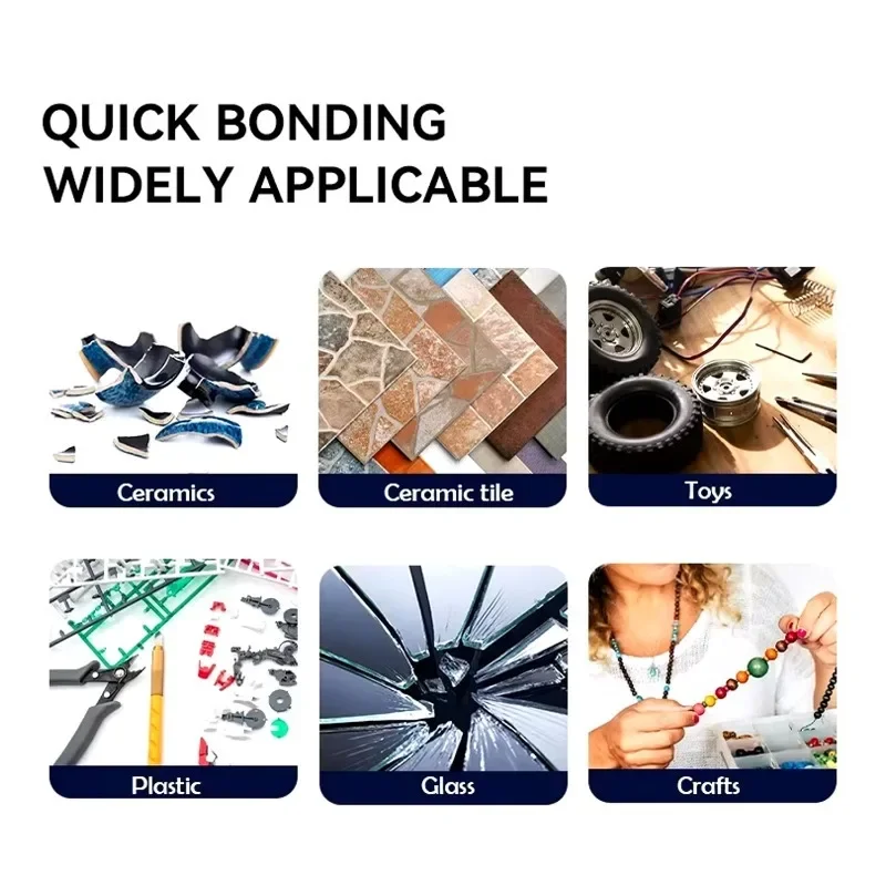 1-10Pcs Deli 502 Super Glue Instant Quick-drying Cyanoacrylate Adhesive Leather Rubber Wood Metal Strong Bond Liquid Glue Tool