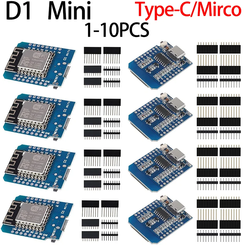 D1 Mini Nodemcu ESP8266 ESP-12 ESP-12F CH340 V2 Usb Wemos Wifi Development Board D1 Mini Nodemcu Lua Iot Board 3.3V Met Pins