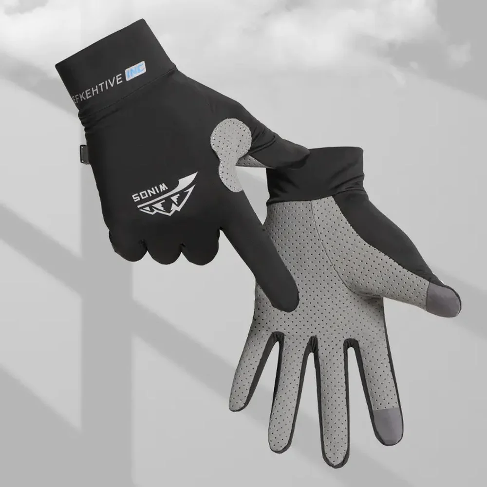 AliExpress WRELS Breathable Sports Gloves Ice Silk Full Finger Gloves Anti-Slip Sun Protection Riding Sunscreen Fishing Kayak Rowing Gloves