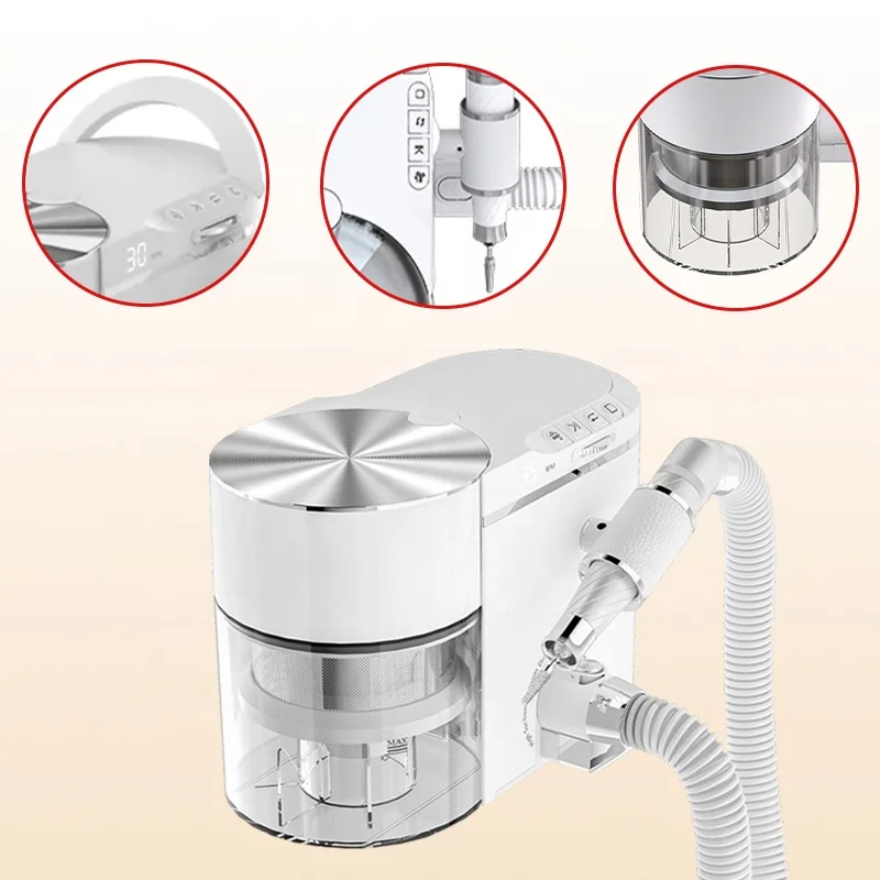 2032 OEM 200W Aspirateur à ongles 2-en-1 35000RPM + Machine professionnelle de collecte de poussière pour salon de manucure