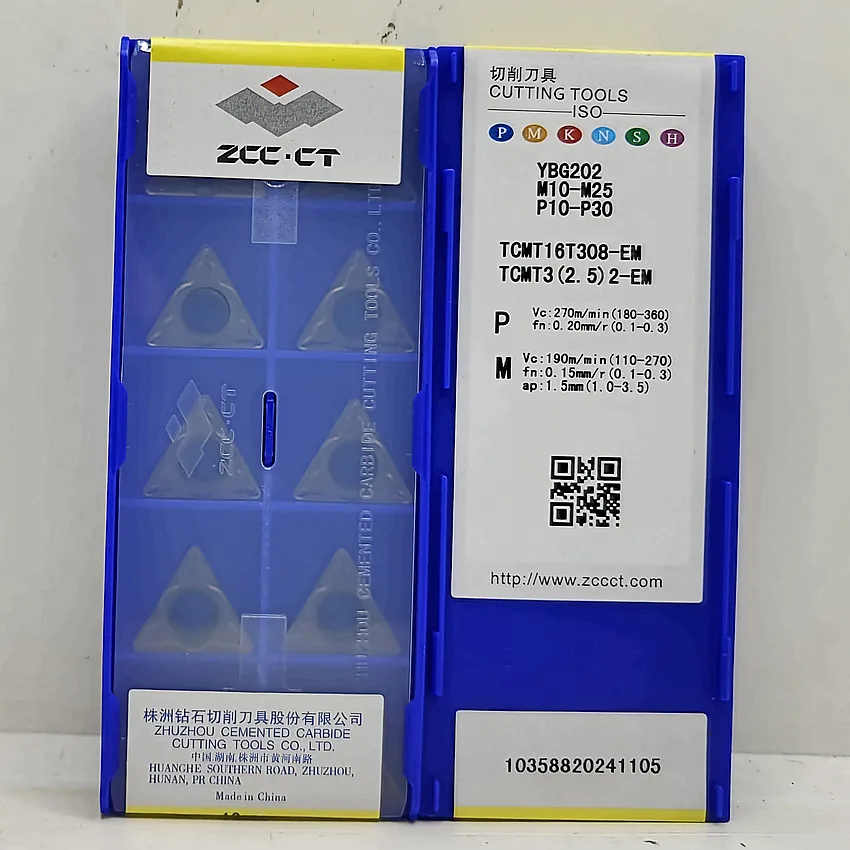 

TCMT16T304-EM YBG202/TCMT16T308-EM YBG202/TCMT16T304-EM YBM153/TCMT16T308-EM YBM253 ZCC.CT CNC carbide inserts turning tools