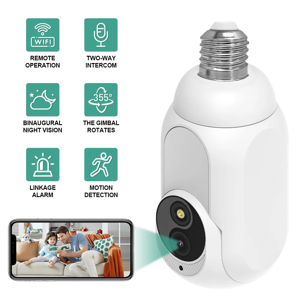 K8 Mini IP Camera WIFI Nachtzicht E27 SCHROEF MOND Interface Beveiliging Video Surveillance Camera Thuis Ipcam Smart Leven