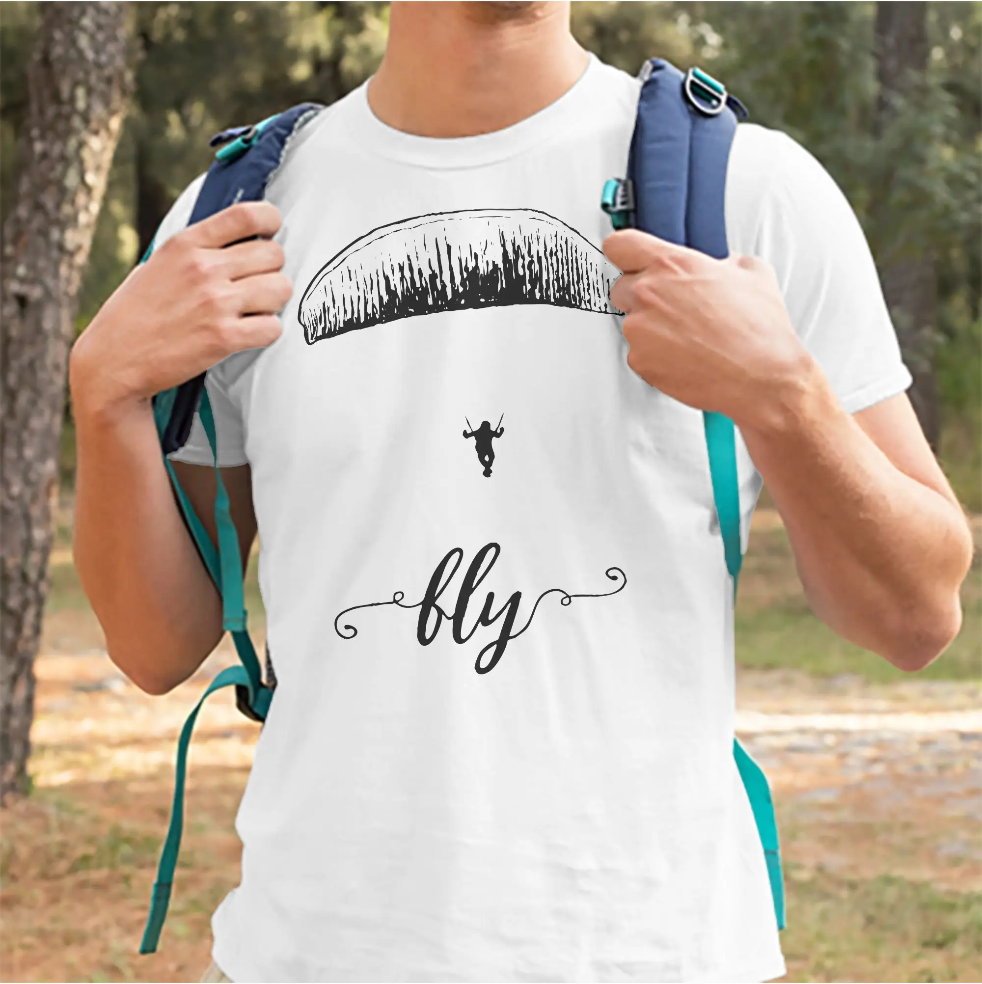 Camisetas masculinas e femininas para parapente, 9 camisetas 100% algodão, roupas casuais de manga curta, gola redonda, camiseta plus size