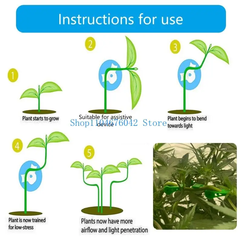 652F 30 Plastic Stem Trainer Clips for Bending Adjusting Plant Vegetables Fruit Trees