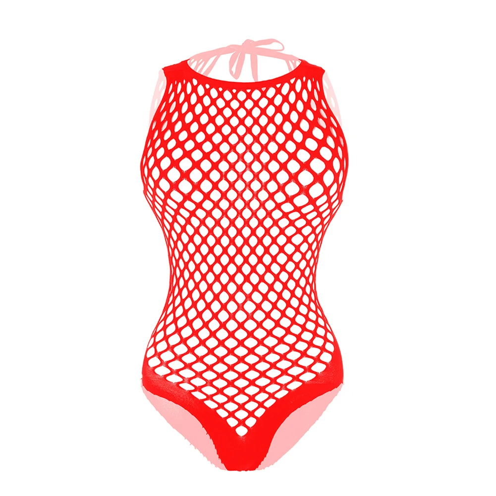 

Men Hollow Out Mesh Bodysuits See Through Fishnet Romper Night Club Wear Adult Sleeveless Leotard Tank Top Bulge Pouch Underwear