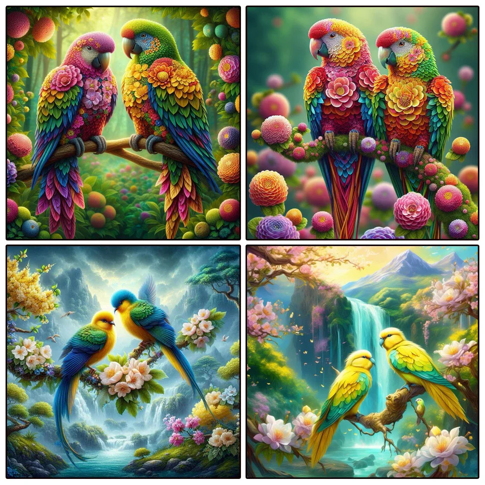 Animal Diamond Painting Cross Stitch kit Parrot Full Square/Round Mosaic Flower 5D DIY Decorative Paintings New Arrivals