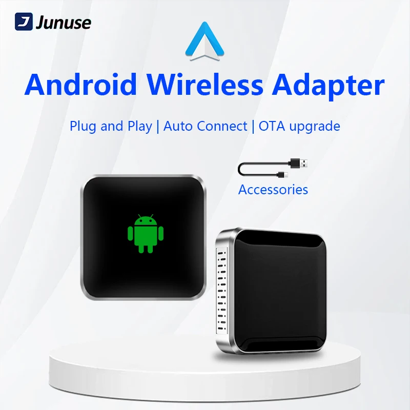 Junuse Wireless Android Auto Adapter AI for Youtube Music Spotify Auto For Audi Golf Peugeot Mercedes volkswagen Plug and Play