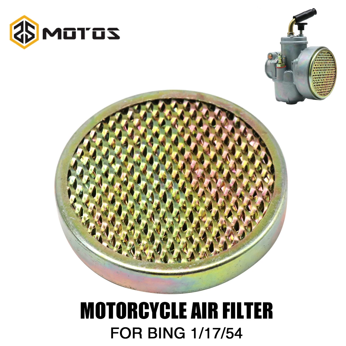 ZS MOTOS 60*10mm Motorcycle Air Filter For PUCH BING SRC 1/17/54 Carburetor Replacement Moped Bike Carb Bing SRC Air Filter