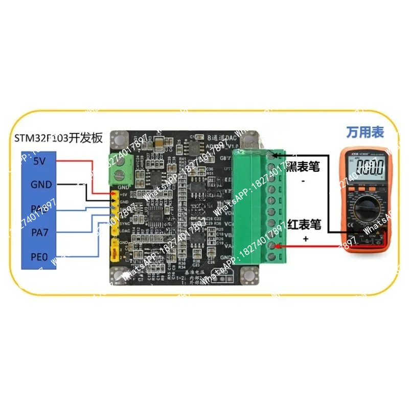 AD5328 module 8 channel multi-channel 12-bit digital-to-analog converter DAC module with adjustable ±5V voltage output