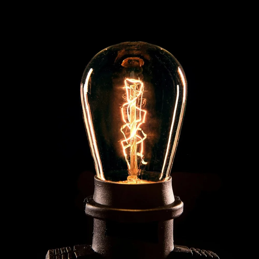 Luzes de corda externas resistentes vintage com soquetes suspensos para uso comercial à prova de intempéries