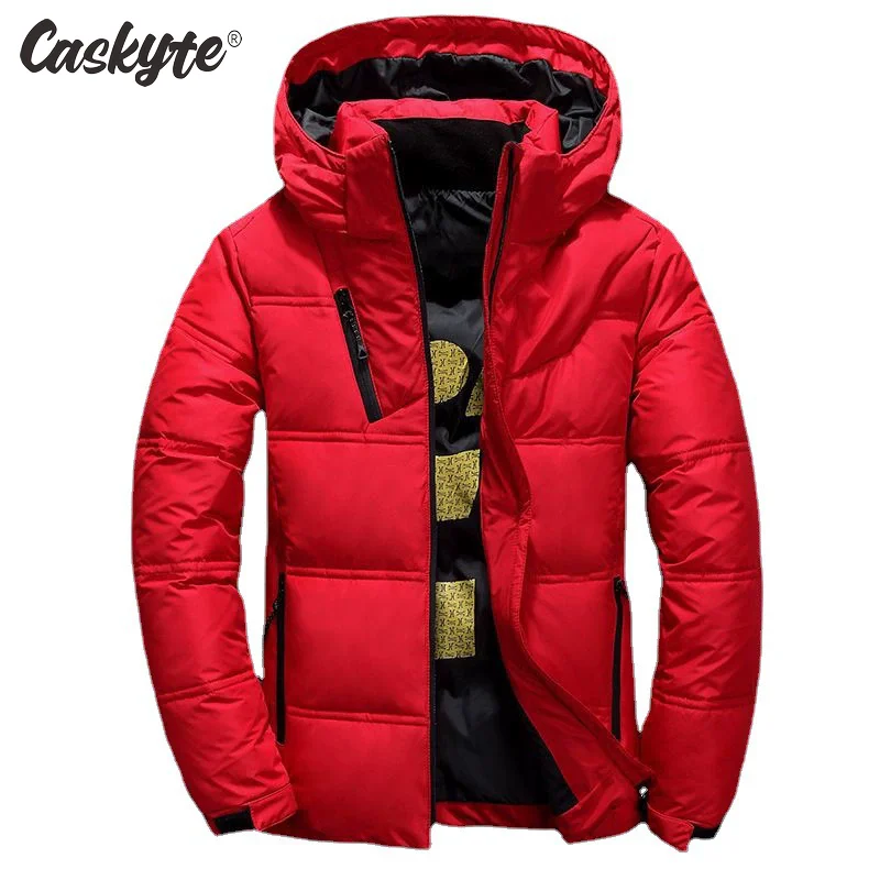 White Duck Down Jacket Men Winter Men's Coat Windproof Removable Cap Cycling Solid Color Outdoor Casual Hooded Overcoat Clothes