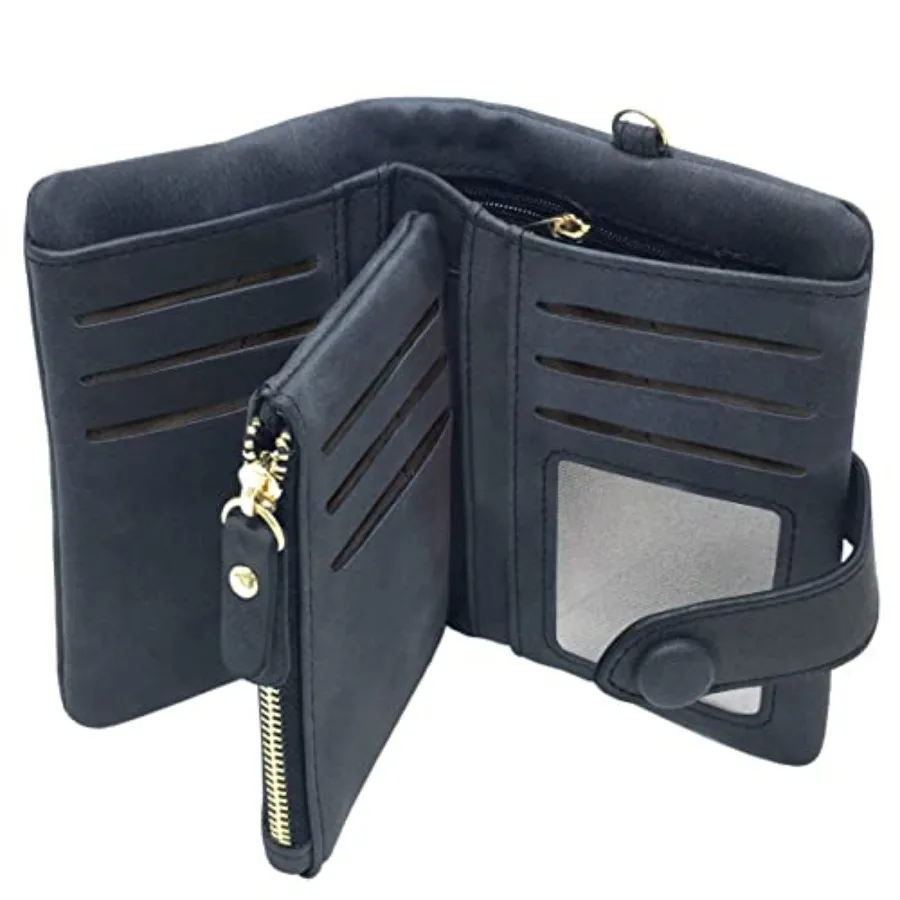 

Wallets for Women Bifold Small Rfid Soft Leather Ladies Wallets Trifold Womens Wallets Billfolds Mini Wristlet Clutch Cute Zipp