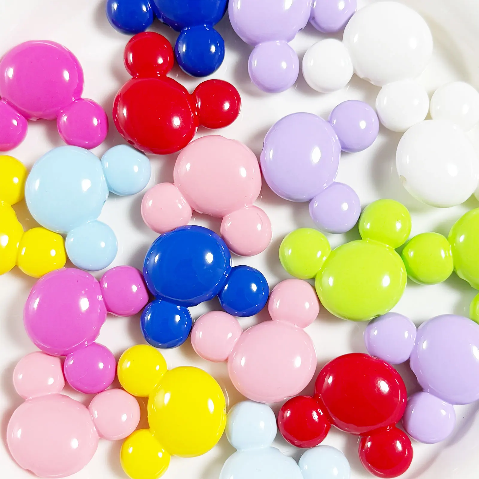 Dopamine Colorful Mouse Head Beads For Jewelry Making DIY Craft Decorations Phone Chain Earrings Bracelet Beaded Pen Accessories