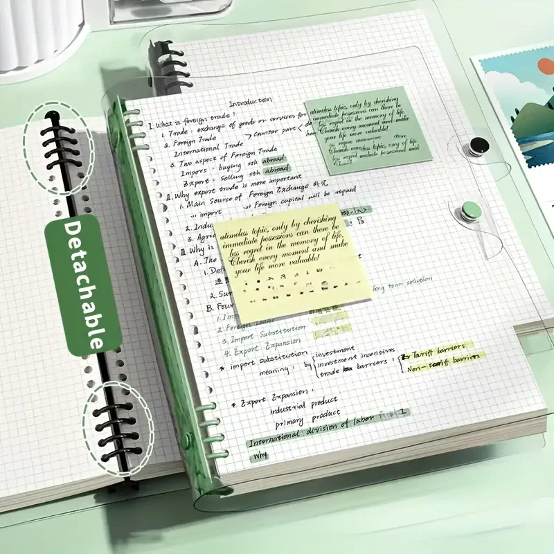 240 Pages Diary A5 Transparent Soft Cover Loose Leaf Checkered Book School Notebooks Notebook Notepad Writing Pads Office