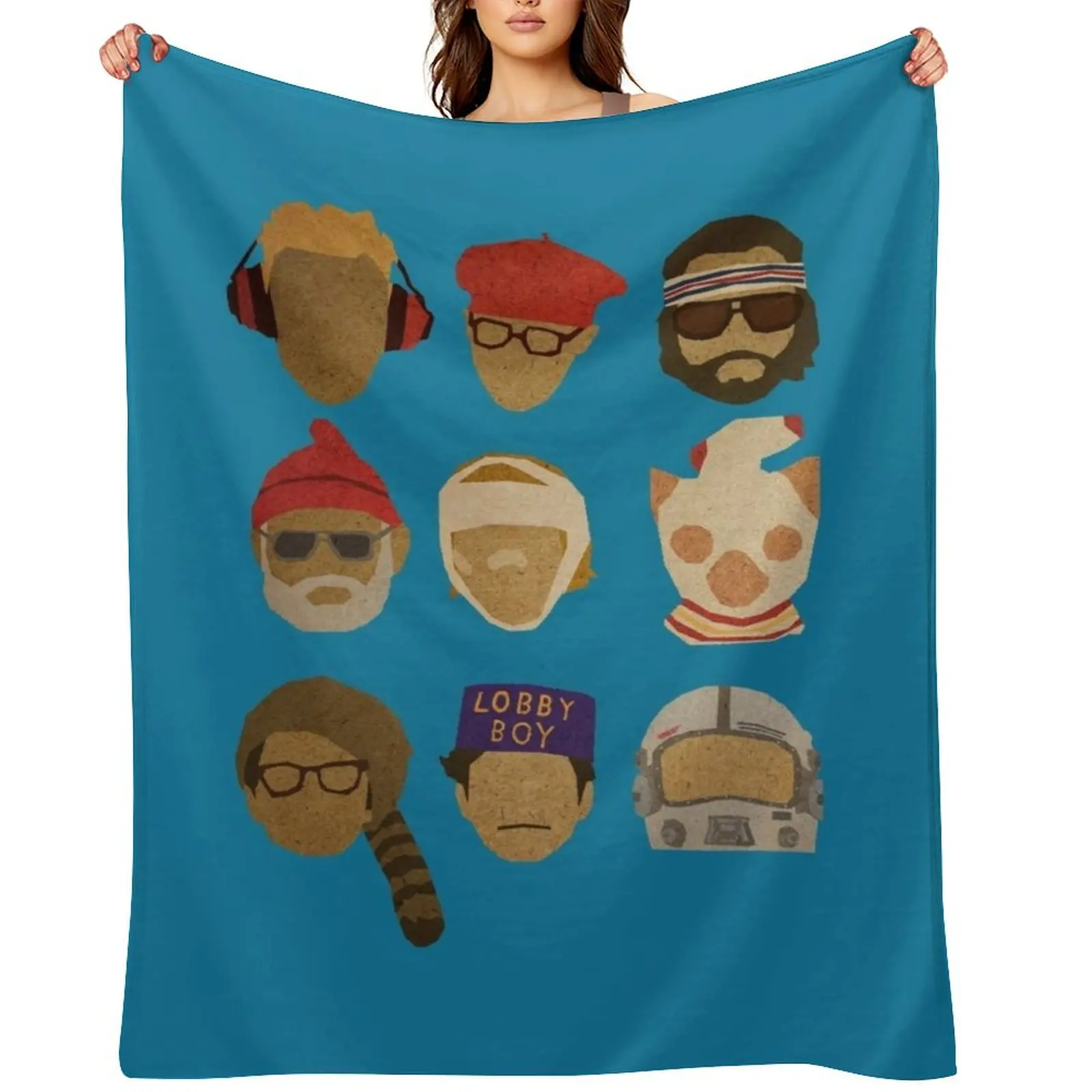 

Wes Anderson's Hats Throw Blanket funny gift warm for winter Luxury St valentine gift ideas Blankets