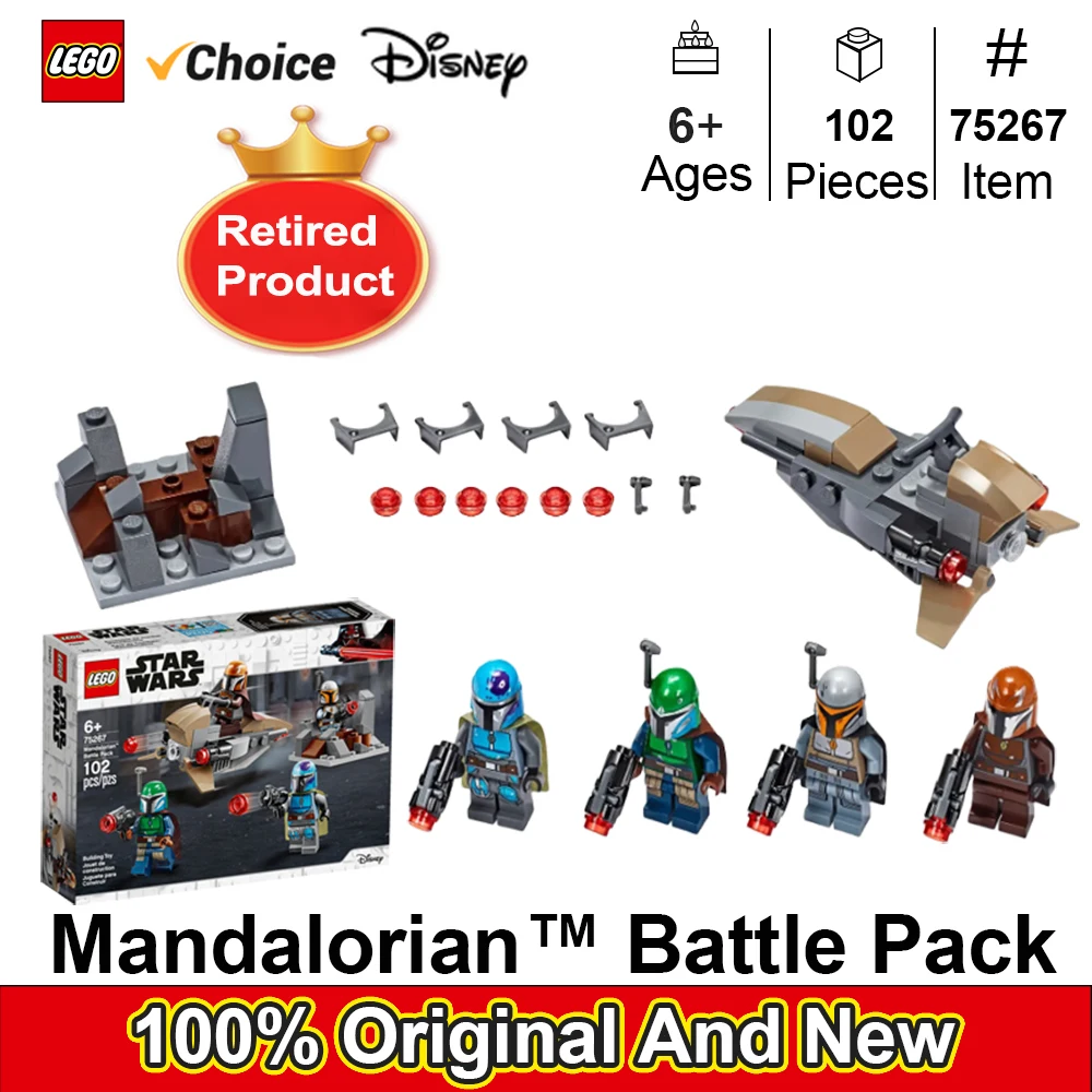 LEGO 75267 Star VAN- Pack de combat Mandalorian Shock Troopers, grand cadeau d'urgence pour tout fan de Star VAN, 102 pièces